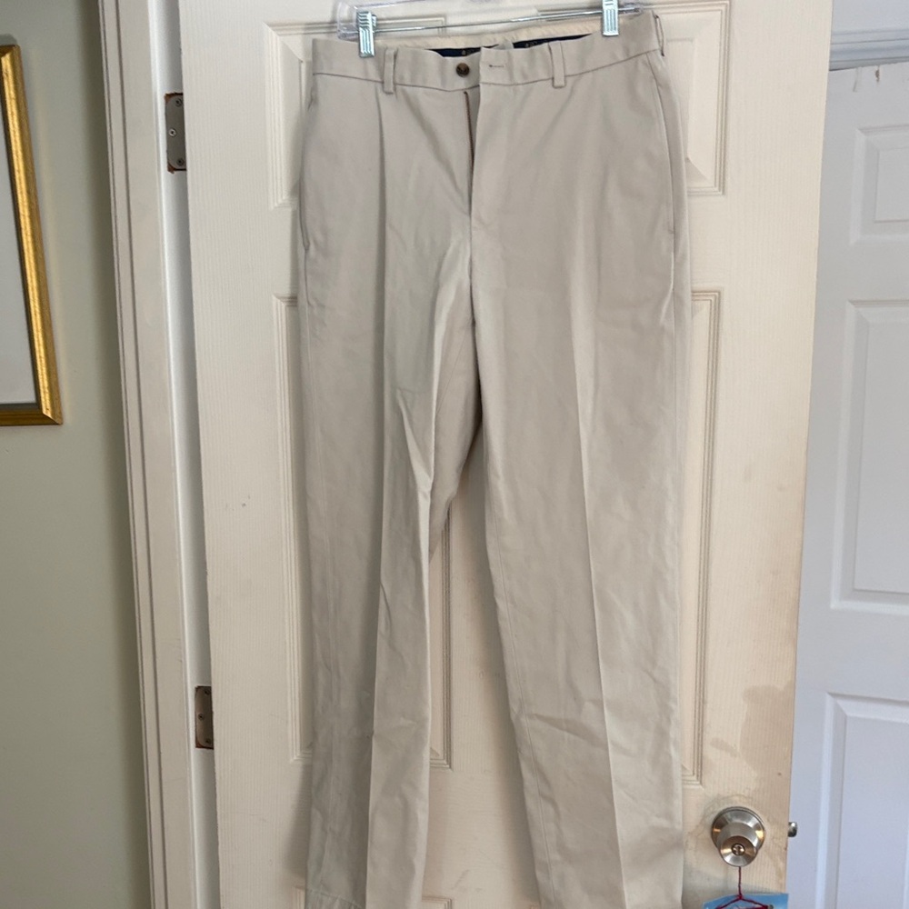 Brooks Brothers Men's Classic Pleated Chino Pants - Cream
